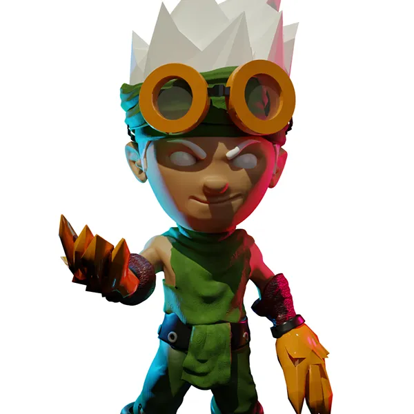 3D character with goggles